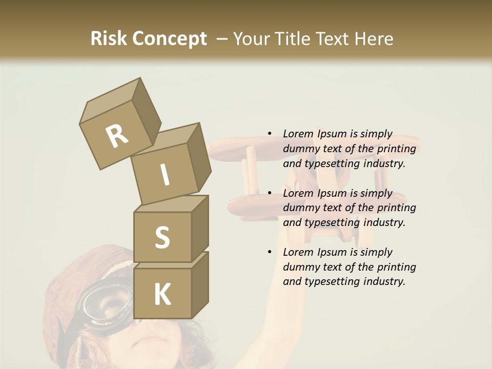 A Little Girl Holding A Toy Airplane In Her Hand PowerPoint Template