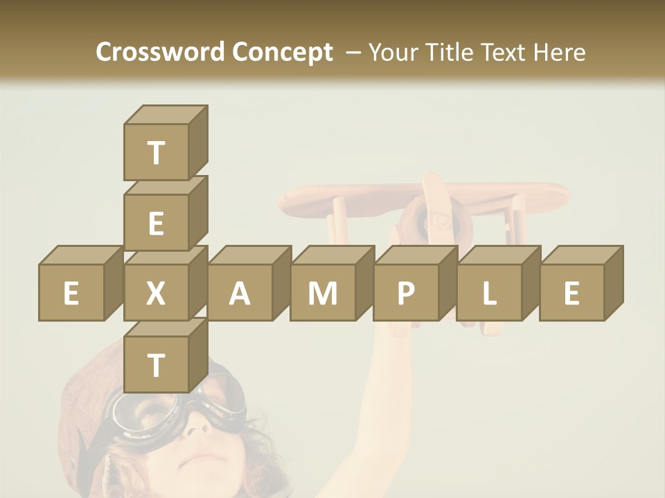 A Little Girl Holding A Toy Airplane In Her Hand PowerPoint Template