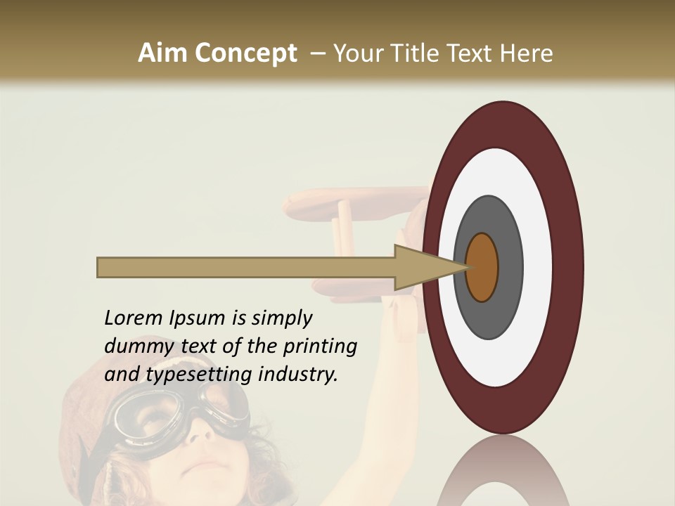 A Little Girl Holding A Toy Airplane In Her Hand PowerPoint Template