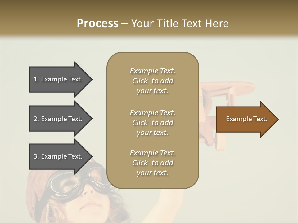 A Little Girl Holding A Toy Airplane In Her Hand PowerPoint Template