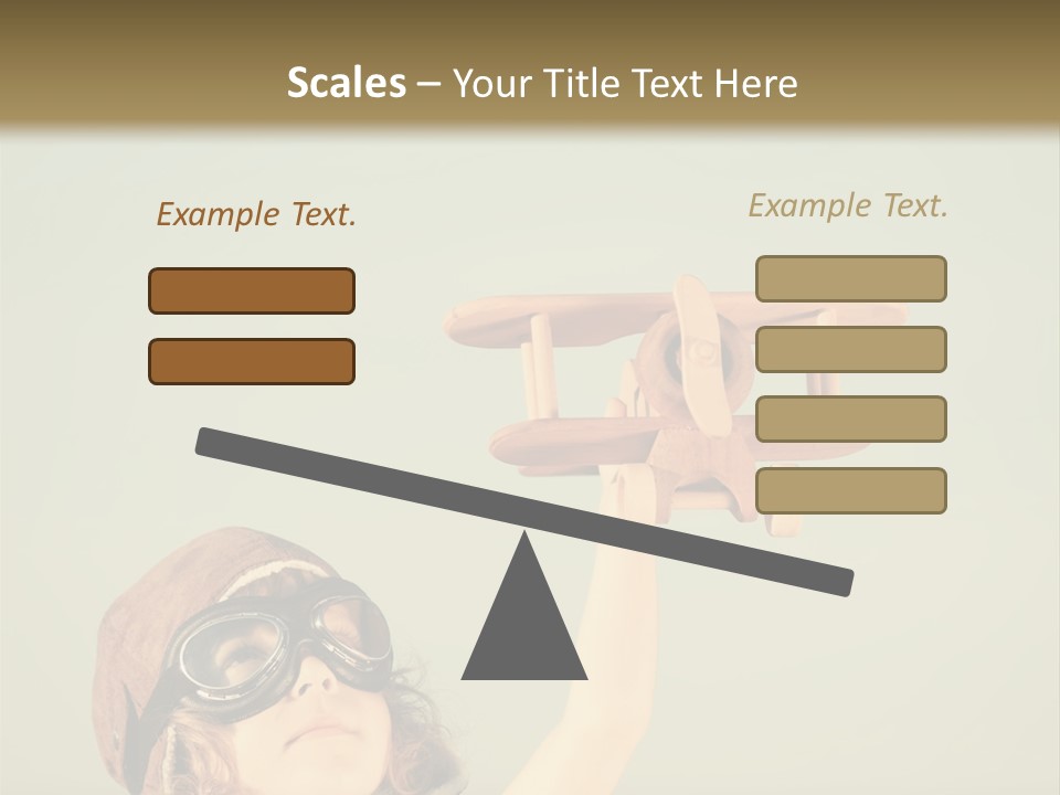 A Little Girl Holding A Toy Airplane In Her Hand PowerPoint Template