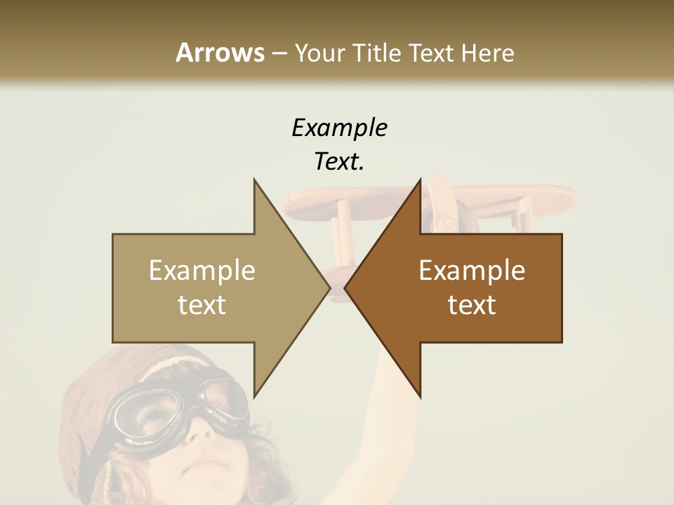 A Little Girl Holding A Toy Airplane In Her Hand PowerPoint Template