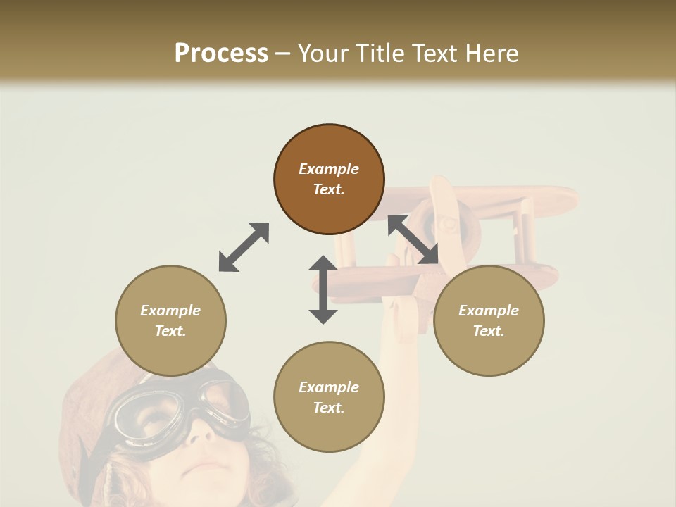 A Little Girl Holding A Toy Airplane In Her Hand PowerPoint Template