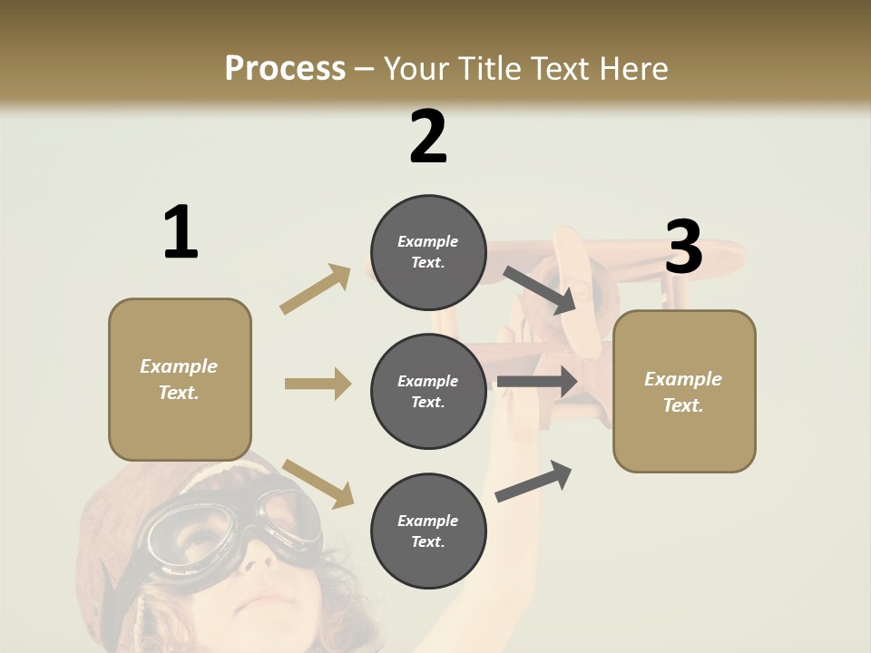 A Little Girl Holding A Toy Airplane In Her Hand PowerPoint Template