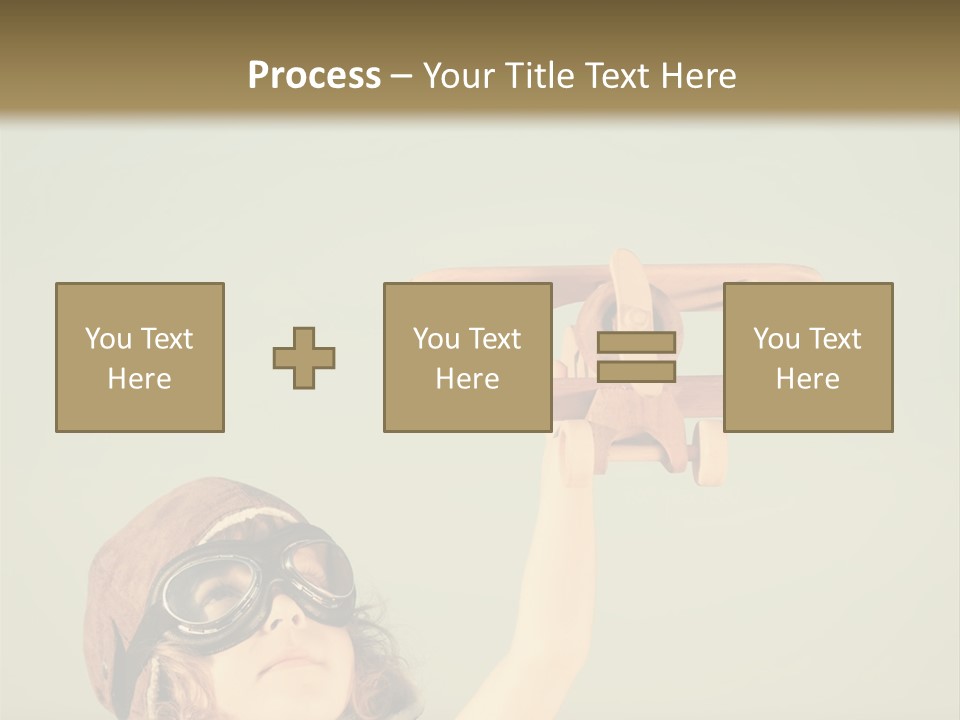 A Little Girl Holding A Toy Airplane In Her Hand PowerPoint Template