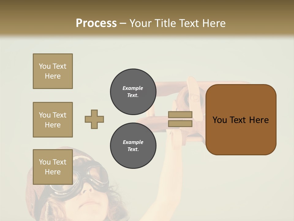 A Little Girl Holding A Toy Airplane In Her Hand PowerPoint Template
