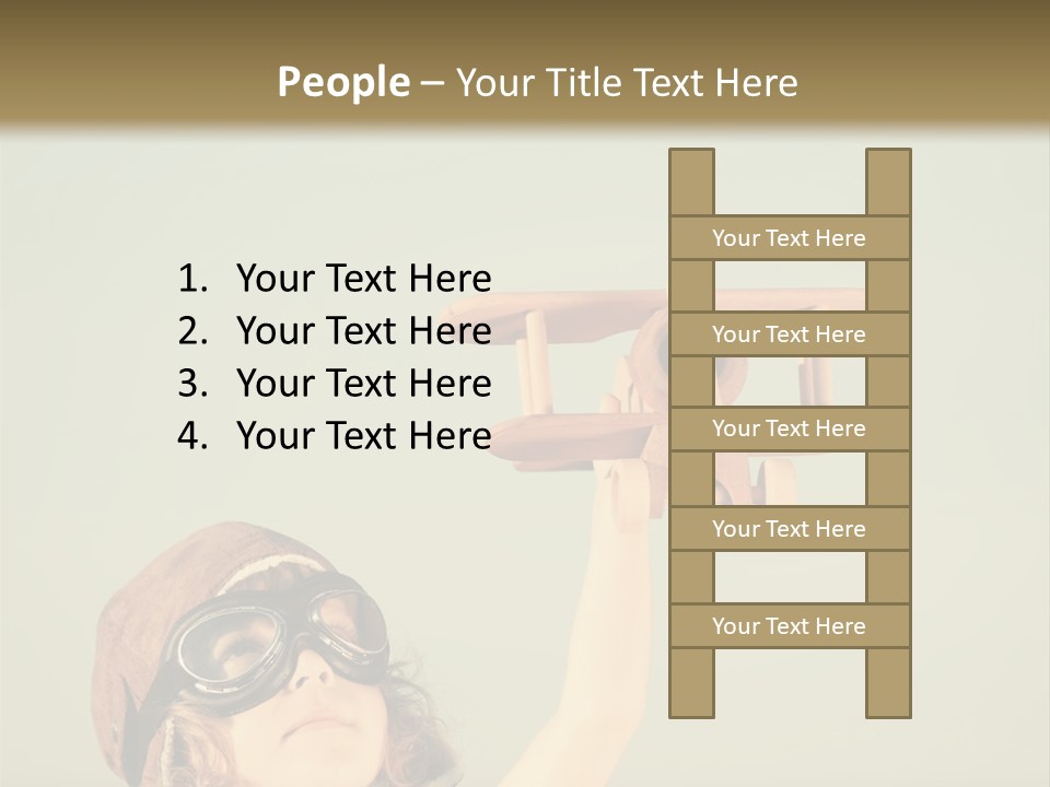 A Little Girl Holding A Toy Airplane In Her Hand PowerPoint Template