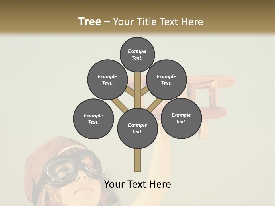 A Little Girl Holding A Toy Airplane In Her Hand PowerPoint Template