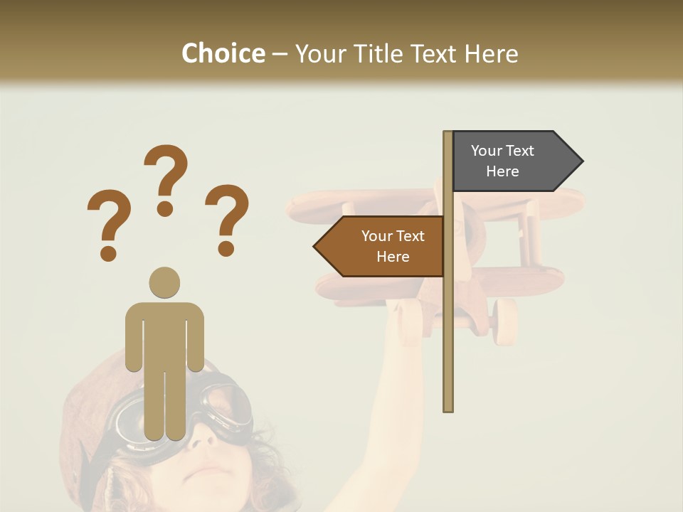 A Little Girl Holding A Toy Airplane In Her Hand PowerPoint Template