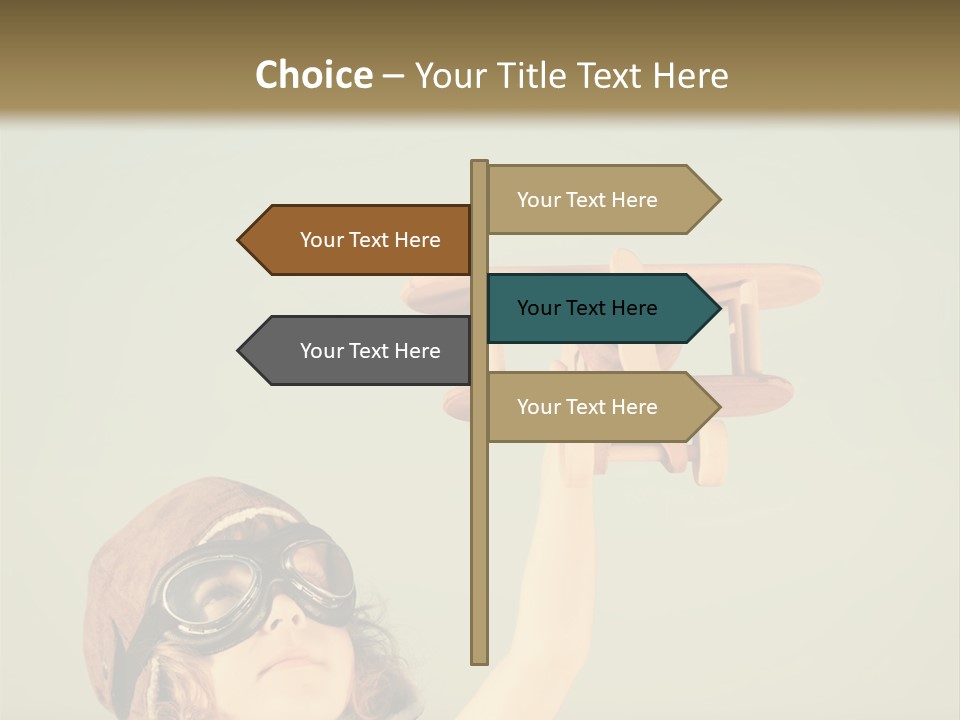 A Little Girl Holding A Toy Airplane In Her Hand PowerPoint Template