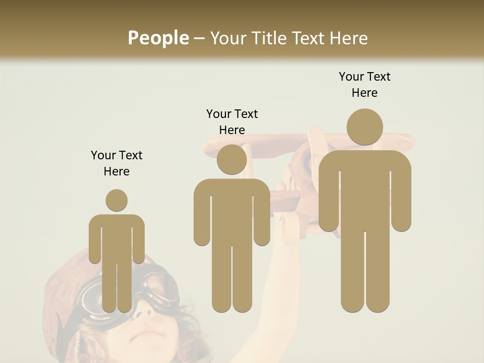 A Little Girl Holding A Toy Airplane In Her Hand PowerPoint Template