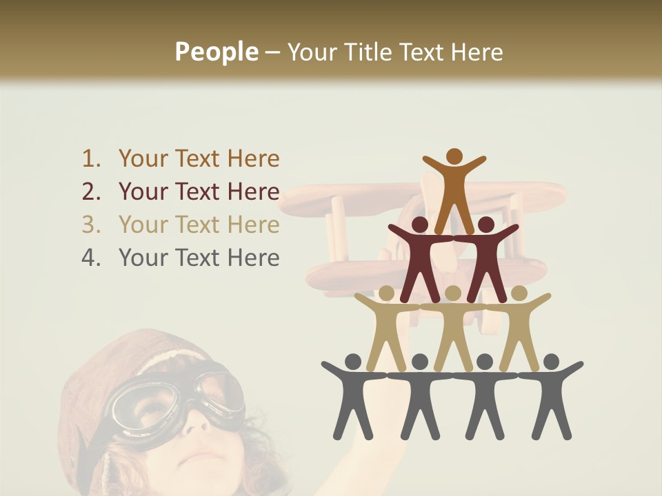 A Little Girl Holding A Toy Airplane In Her Hand PowerPoint Template