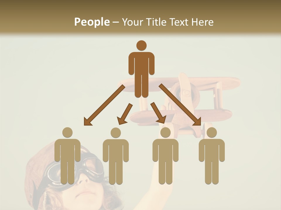 A Little Girl Holding A Toy Airplane In Her Hand PowerPoint Template