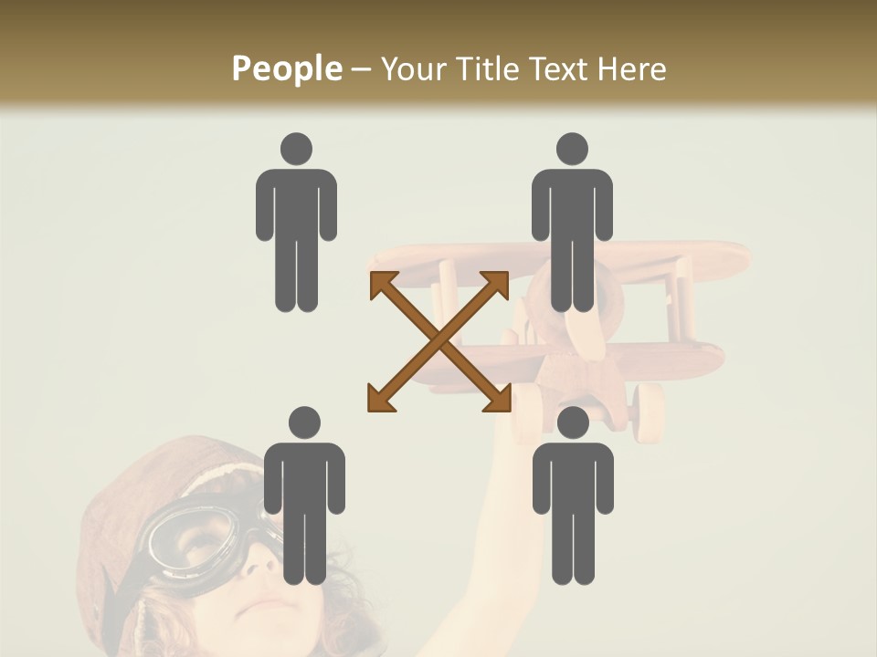 A Little Girl Holding A Toy Airplane In Her Hand PowerPoint Template