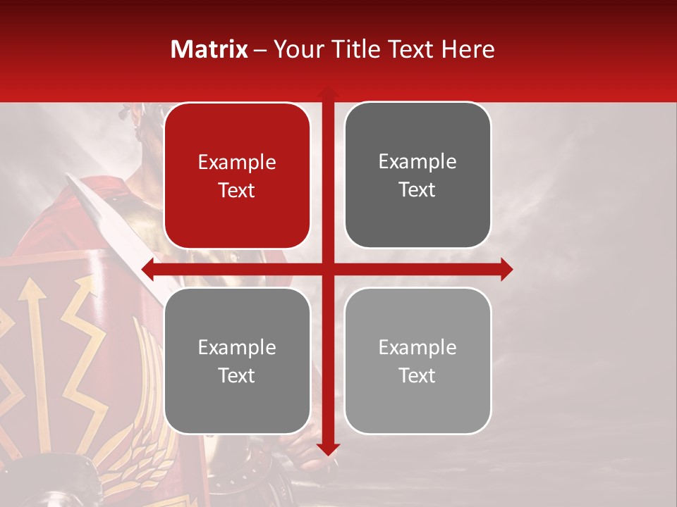 A Man In Armor Holding A Sword And A Shield PowerPoint Template