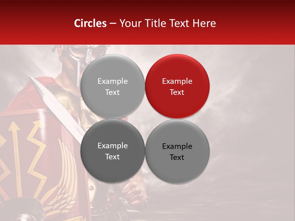 A Man In Armor Holding A Sword And A Shield PowerPoint Template