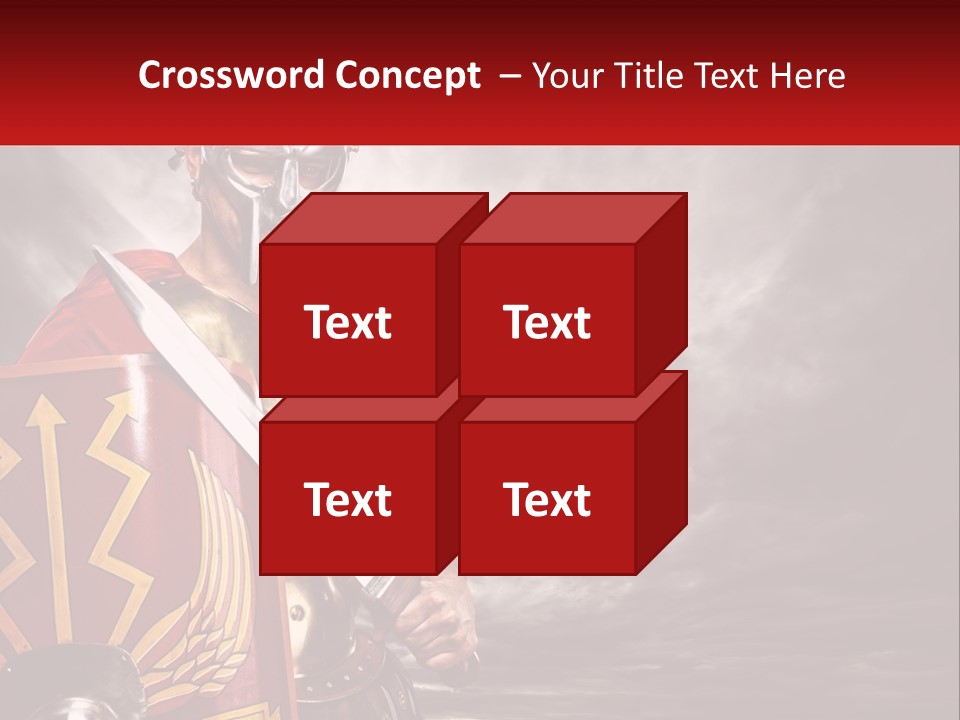 A Man In Armor Holding A Sword And A Shield PowerPoint Template