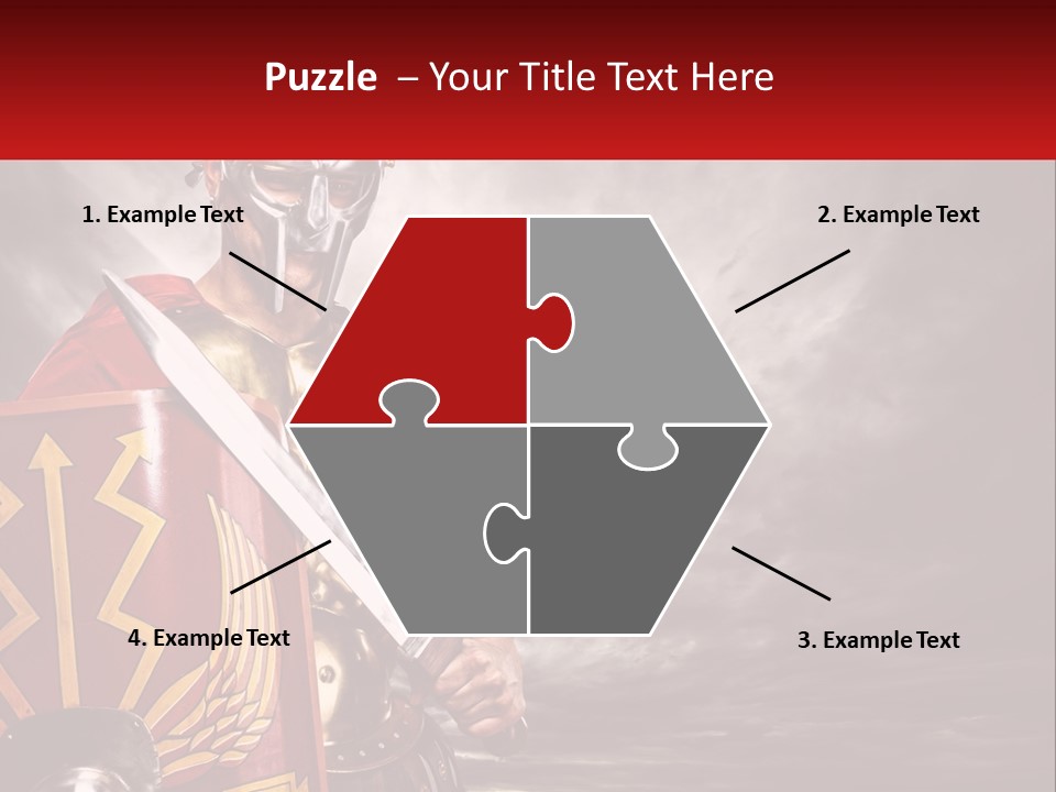 A Man In Armor Holding A Sword And A Shield PowerPoint Template