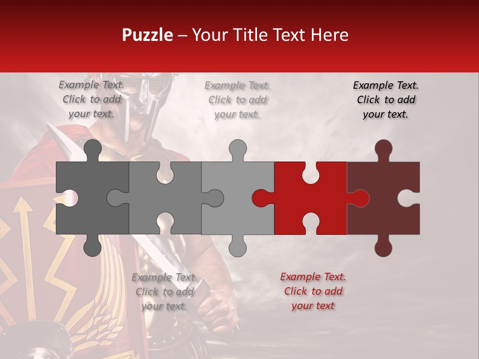 A Man In Armor Holding A Sword And A Shield PowerPoint Template