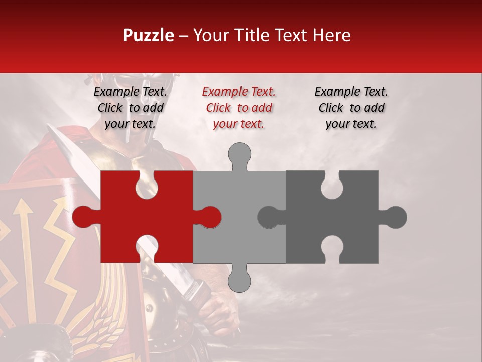 A Man In Armor Holding A Sword And A Shield PowerPoint Template