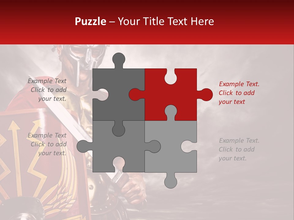 A Man In Armor Holding A Sword And A Shield PowerPoint Template