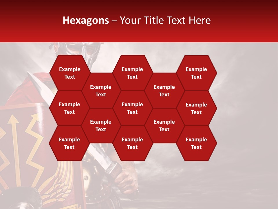 A Man In Armor Holding A Sword And A Shield PowerPoint Template