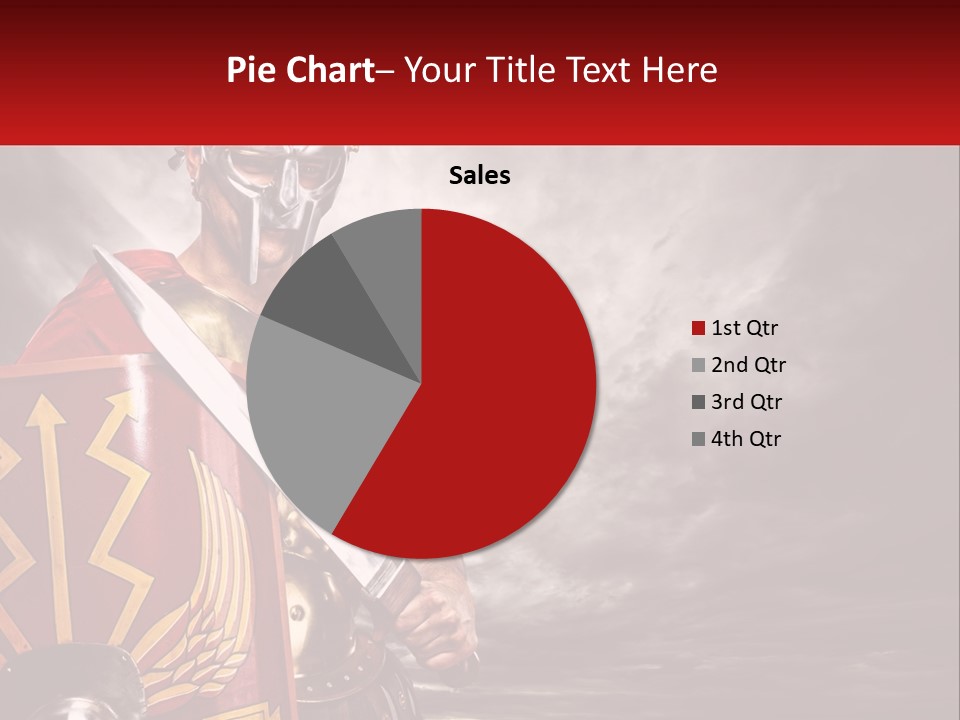 A Man In Armor Holding A Sword And A Shield PowerPoint Template