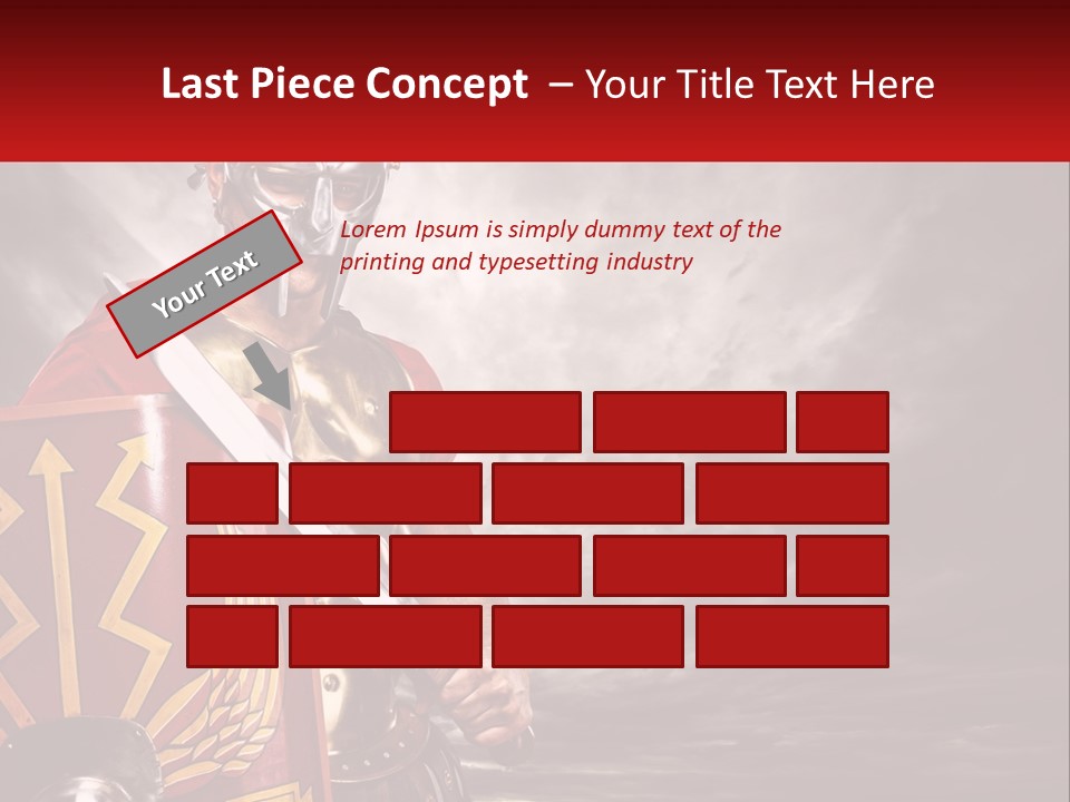 A Man In Armor Holding A Sword And A Shield PowerPoint Template