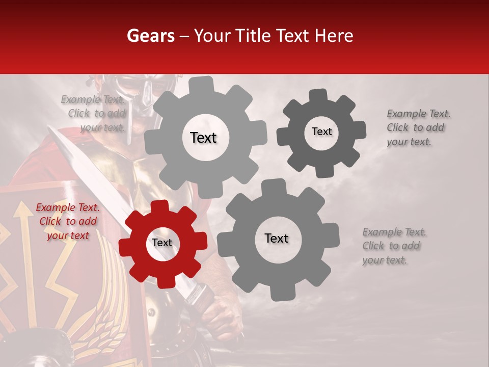 A Man In Armor Holding A Sword And A Shield PowerPoint Template