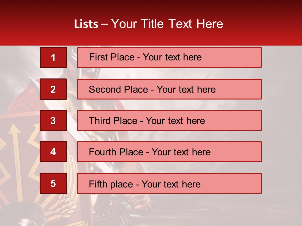 A Man In Armor Holding A Sword And A Shield PowerPoint Template