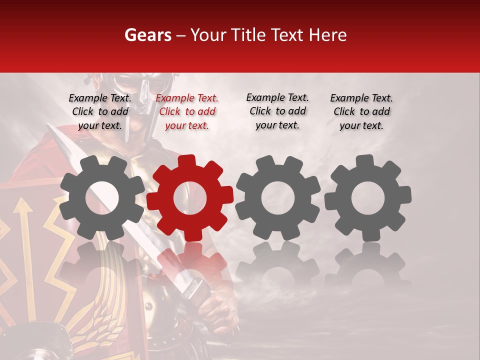 A Man In Armor Holding A Sword And A Shield PowerPoint Template
