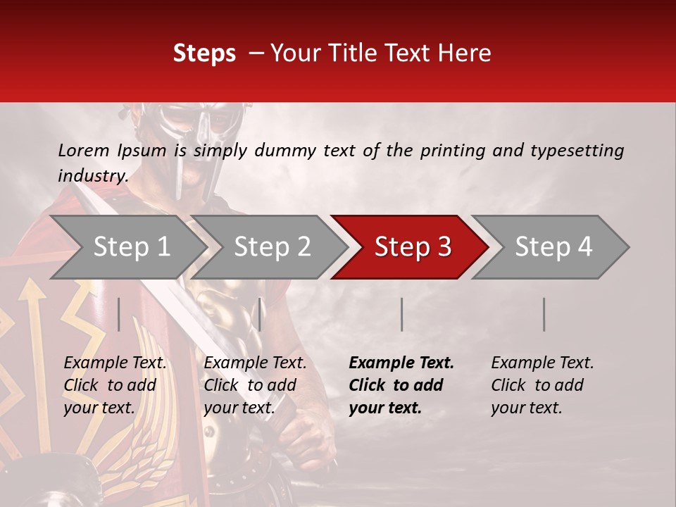 A Man In Armor Holding A Sword And A Shield PowerPoint Template