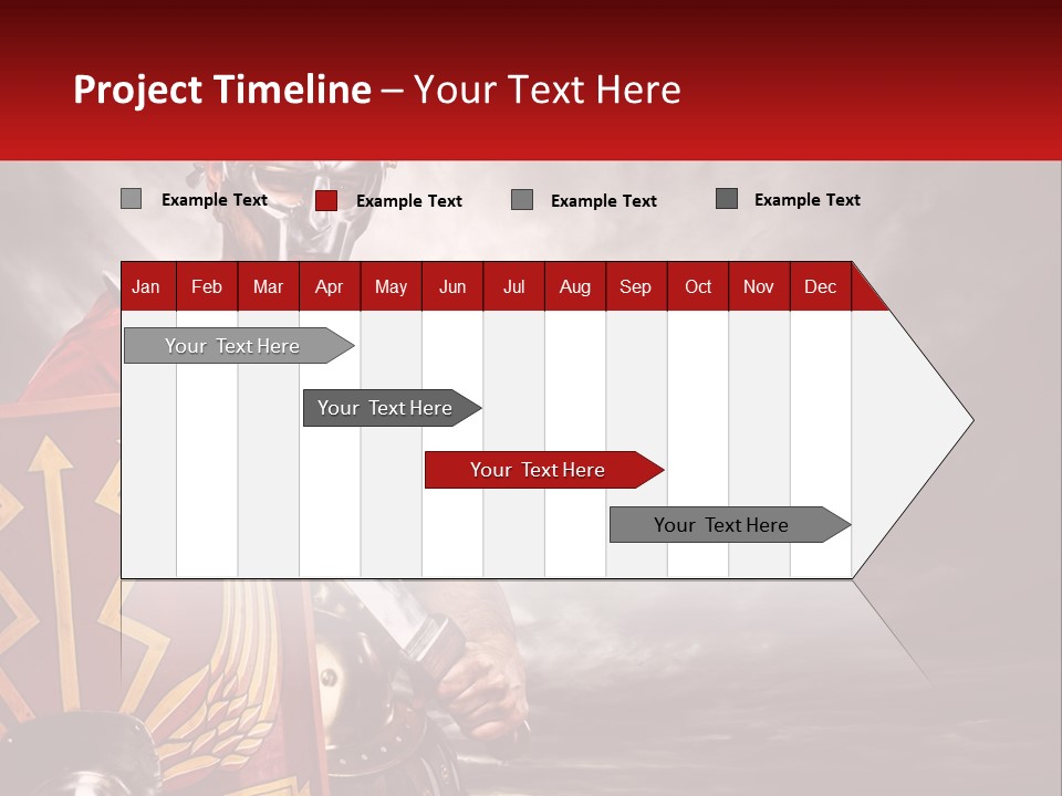 A Man In Armor Holding A Sword And A Shield PowerPoint Template