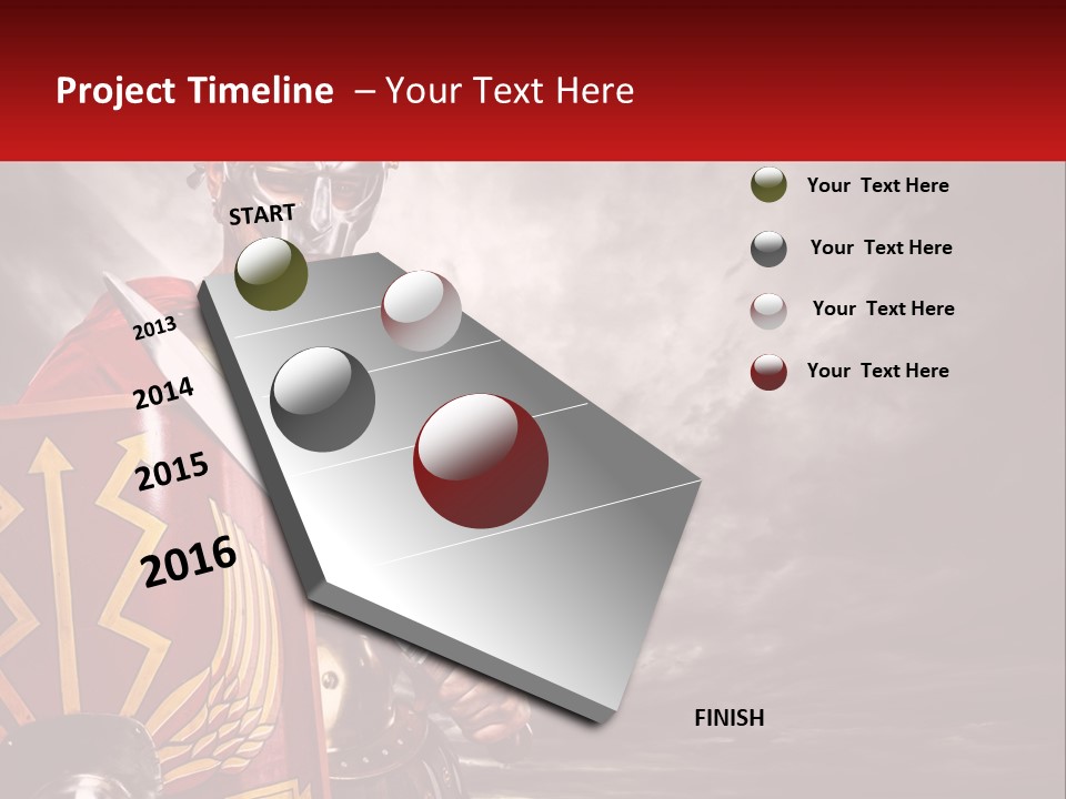 A Man In Armor Holding A Sword And A Shield PowerPoint Template