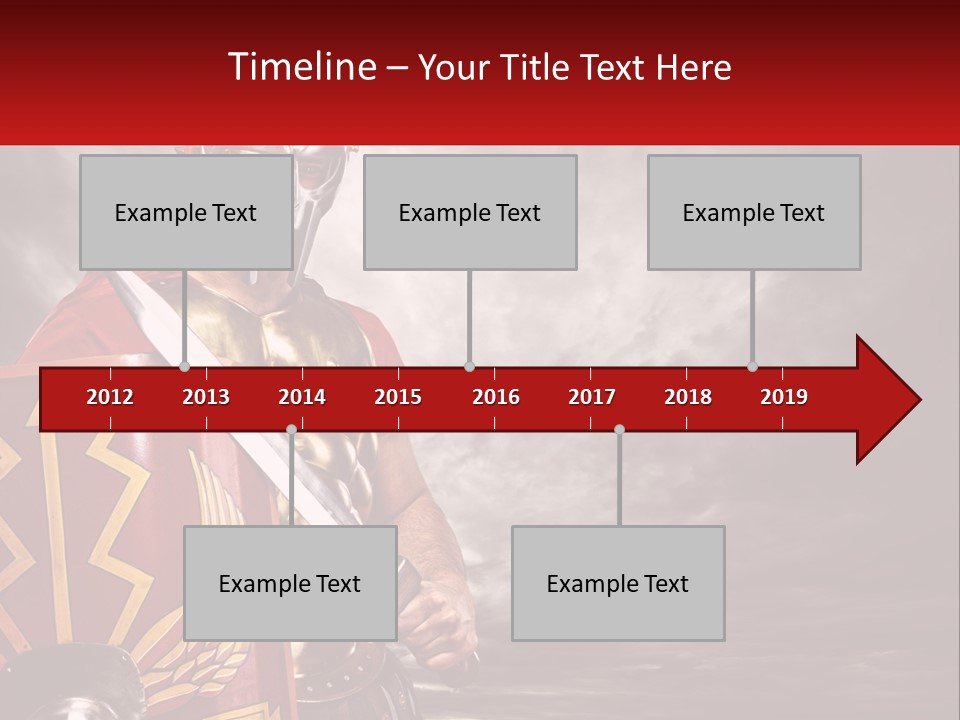 A Man In Armor Holding A Sword And A Shield PowerPoint Template