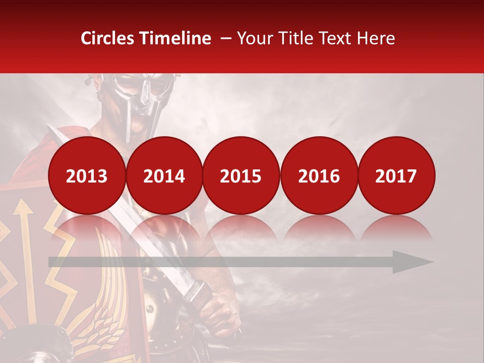 A Man In Armor Holding A Sword And A Shield PowerPoint Template