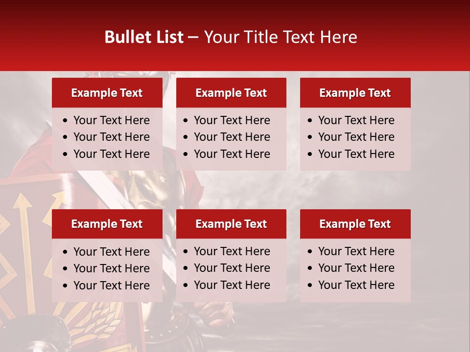 A Man In Armor Holding A Sword And A Shield PowerPoint Template