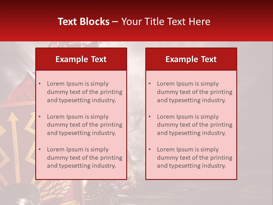 A Man In Armor Holding A Sword And A Shield PowerPoint Template