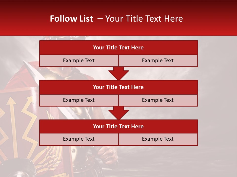 A Man In Armor Holding A Sword And A Shield PowerPoint Template