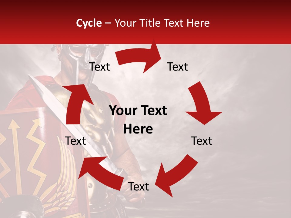 A Man In Armor Holding A Sword And A Shield PowerPoint Template