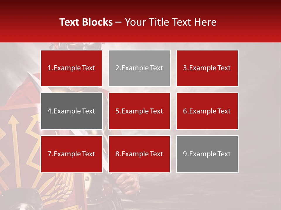 A Man In Armor Holding A Sword And A Shield PowerPoint Template