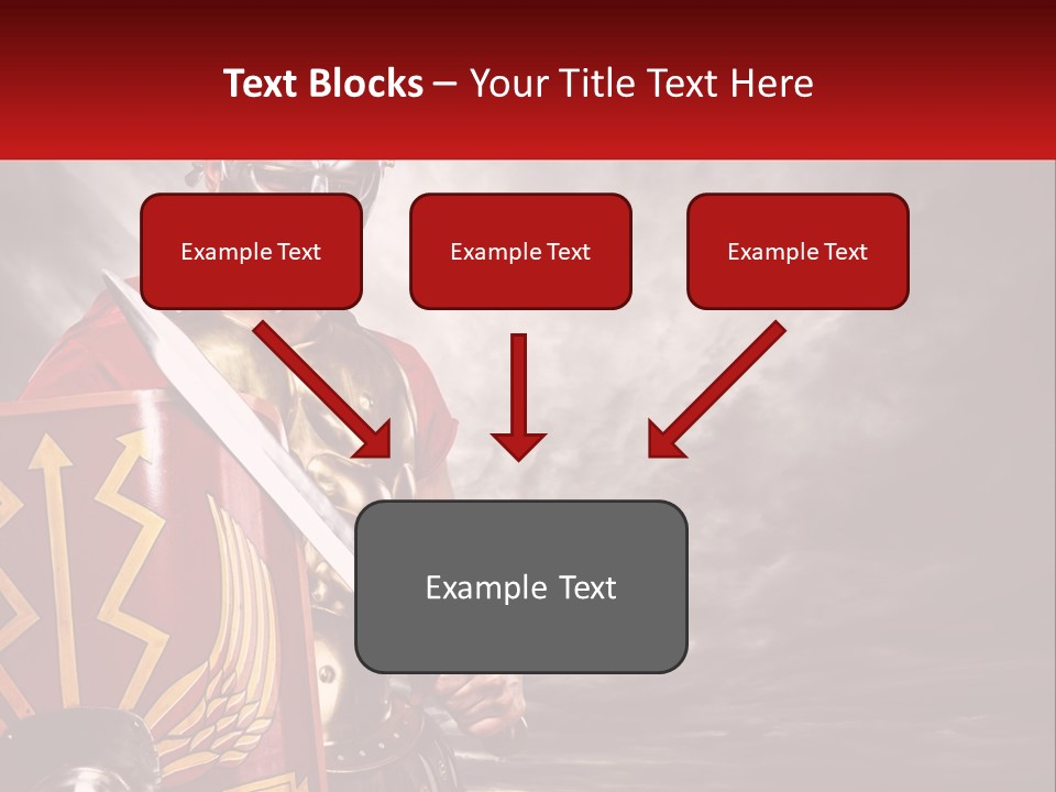 A Man In Armor Holding A Sword And A Shield PowerPoint Template