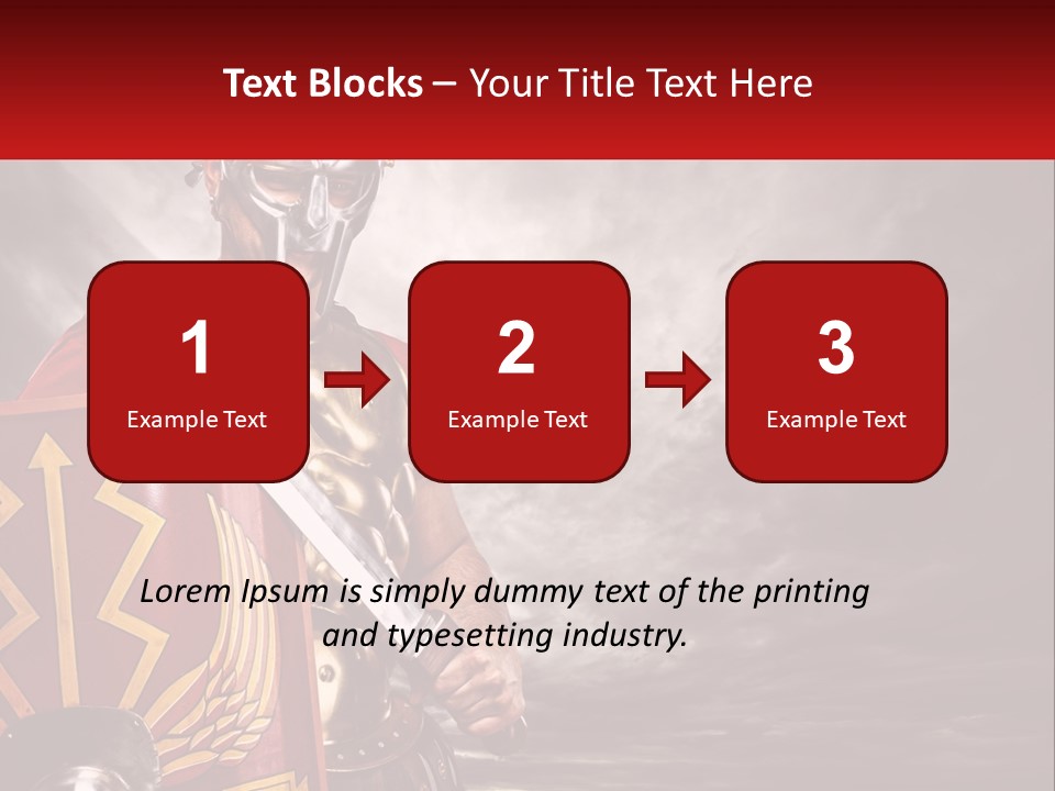 A Man In Armor Holding A Sword And A Shield PowerPoint Template
