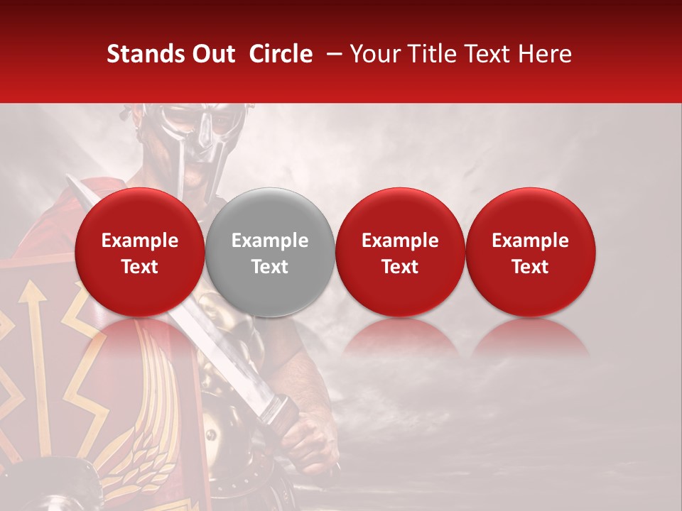 A Man In Armor Holding A Sword And A Shield PowerPoint Template