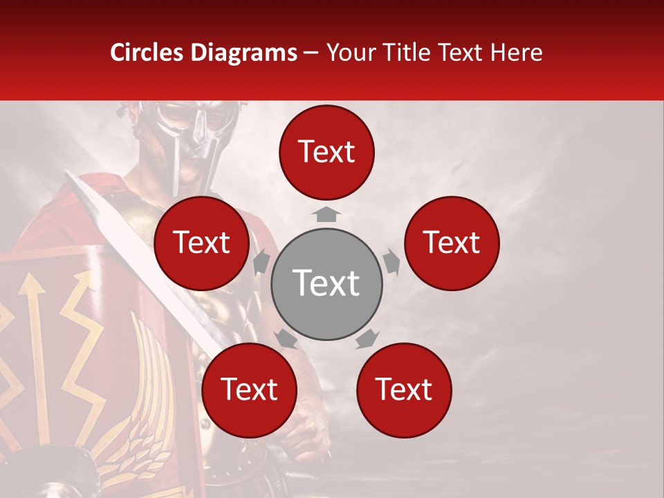 A Man In Armor Holding A Sword And A Shield PowerPoint Template
