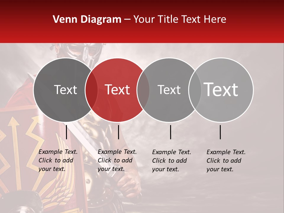 A Man In Armor Holding A Sword And A Shield PowerPoint Template