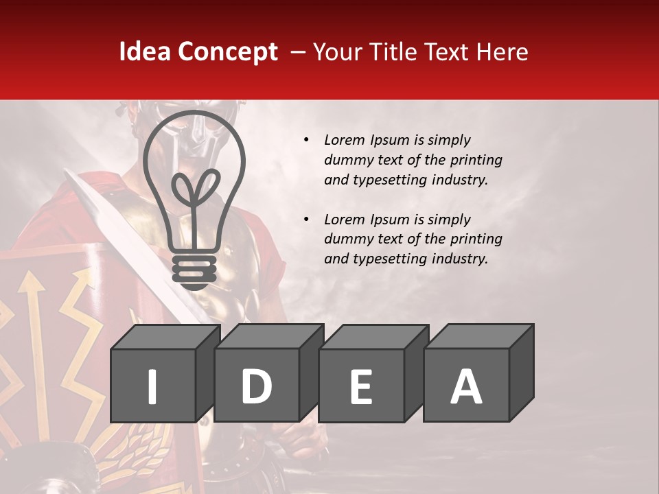 A Man In Armor Holding A Sword And A Shield PowerPoint Template