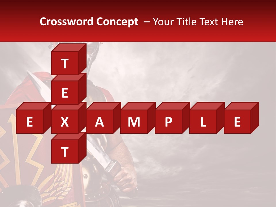 A Man In Armor Holding A Sword And A Shield PowerPoint Template