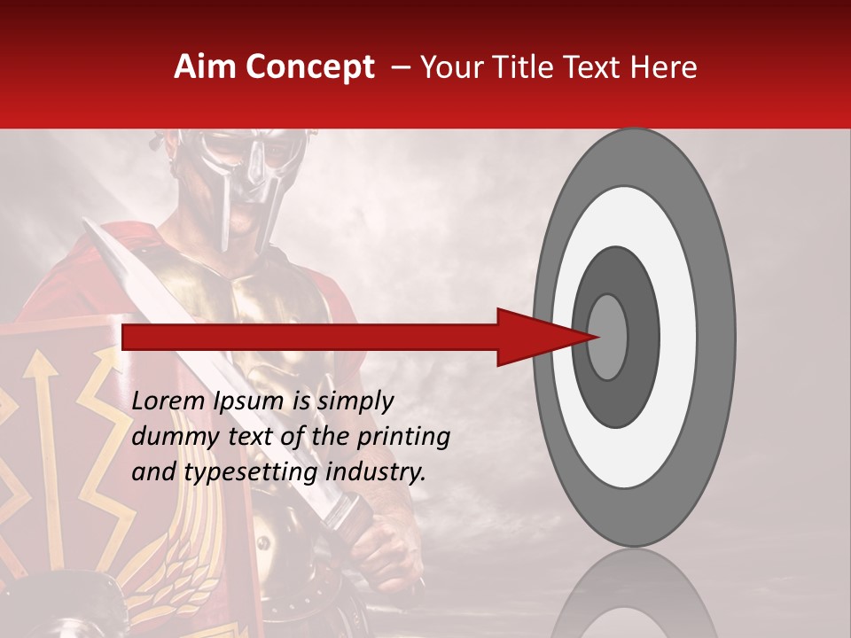 A Man In Armor Holding A Sword And A Shield PowerPoint Template