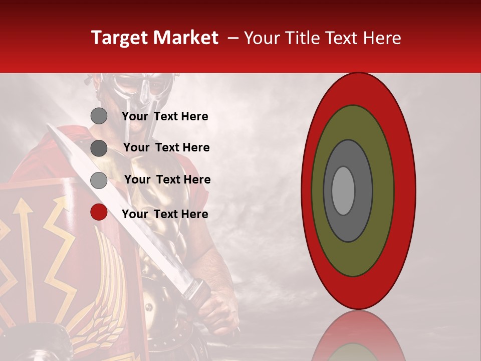 A Man In Armor Holding A Sword And A Shield PowerPoint Template
